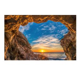 Nature Cave Wall Tapestry Bedroom Hotel Restaurant Decorative Backdrop Beach Landscape Tapestry, 51x70 inch