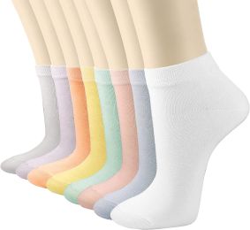 8 pairs Women Thin Seamless Sock,Women Girl High Ankle Cotton Sock,Candy Color Casual Soft Sport Yoga Crew Dress Sock