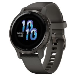 Garmin 010-02429-00 Venu 2 Fitness Tracking Smartwatch (2S 40 mm, Slate Stainless Steel Bezel with Graphite Case and Silicone Band)