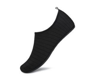 Unisex Quick-Dry Aqua Yoga Socks Slip on Sneakers (Color: Black)