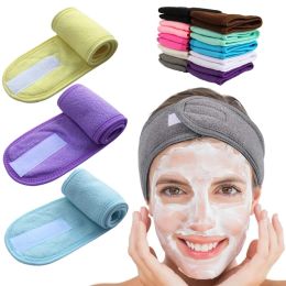 Hair Towel Women Headband Adjustable Wide Hairband Yoga Spa Bath Shower Makeup Wash Face Cosmetic Headband For Ladies Make Up Accessories (Color: Blue)