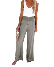 Cotton Line Wide Leg Yoga Pants For Women (Color: Gray)