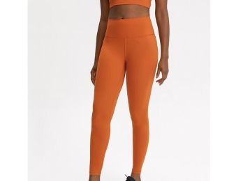High Waist Yoga Pants with Pockets Leggings (Color: Orange)