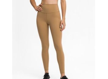 High Waist Yoga Pants with Pockets Leggings (Color: Yellow)