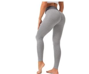 High Waist Workout Seamless Leggings Yoga Pants (Color: Gray)