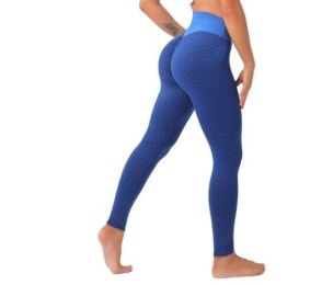 High Waist Workout Seamless Leggings Yoga Pants (Color: Blue)
