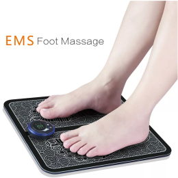 Electric EMS Foot Massager Pad Foot Massage Mat Feet Muscle Stimulator Improve Blood Circulation Relieve Ache Pain Health Care (Color: normal battery)