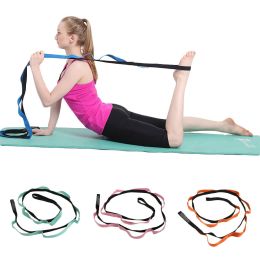 Yoga Stretch Strap Anti-Gravity Gym Fitness Exercise Loop Rope Resistance Belt (Color: Black Blue)