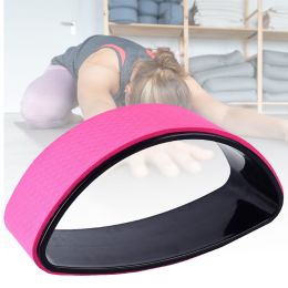 Half Round Dharma Wheel Pilates Yoga Back Shoulder Stretching Fitness Equipment (Color: Pink)
