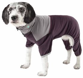 Pet Life Active 'Embarker' Heathered Performance 4-Way Stretch Two-Toned Full Body Warm Up (Color: Brown)