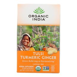 Organic India Tea - Organic - Tulsi - Turmeric Ginger - 18 Bags - Case of 6 (SKU: 1744507)