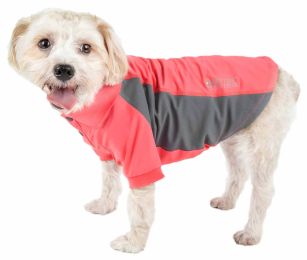 Pet Life Active 'Barko Pawlo' Relax-Stretch Wick-Proof Performance Dog Polo T-Shirt (Color: Red)