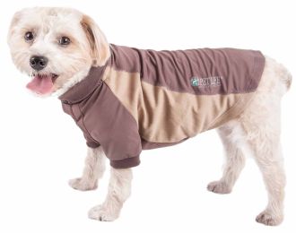 Pet Life Active 'Barko Pawlo' Relax-Stretch Wick-Proof Performance Dog Polo T-Shirt (Color: Brown)