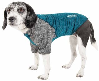 Pet Life Active 'Hybreed' 4-Way Stretch Two-Toned Performance Dog T-Shirt (Color: Teal)