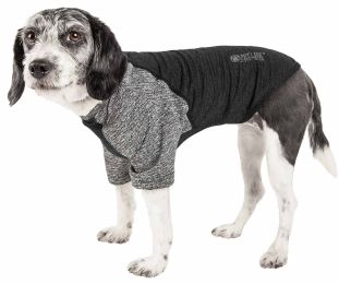 Pet Life Active 'Hybreed' 4-Way Stretch Two-Toned Performance Dog T-Shirt (Color: Black)