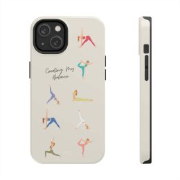 Yoga Poses Tough Case for iPhone with Wireless Charging (Color: Beige)