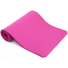 0.6-inch Thick Yoga Mat Anti-Tear High Density NBR Exercise Mat Anti-Slip Fitness Mat (Color: Pink)