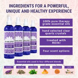 Zen Like Meditation Mist For Yoga and Manifesting. Namaste Aromatherapy Spray for Inner Peace, Calm and Clarity. Multiple Blends. 8 Ounce. (Scent: HUM Blend for Focus)